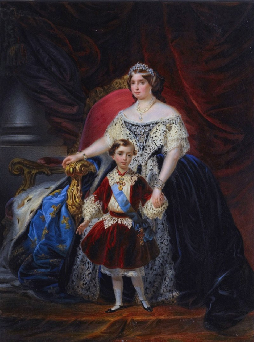 Louise Marie Thrse d'Artois et son fils Robert Ier de Parme - 1854